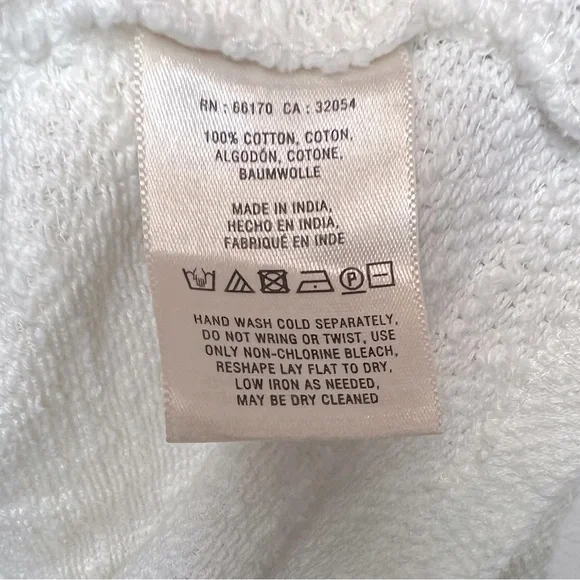 Anthropologie Floreat Macrame Crochet Knit Cotton Long Sleeve Sweater White Sz L - Picture 5 of 6